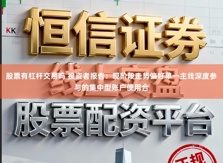 股票有杠杆交易吗 投资者报告：现阶段走势偏好单一主线深度参与的集中型账户使用合
